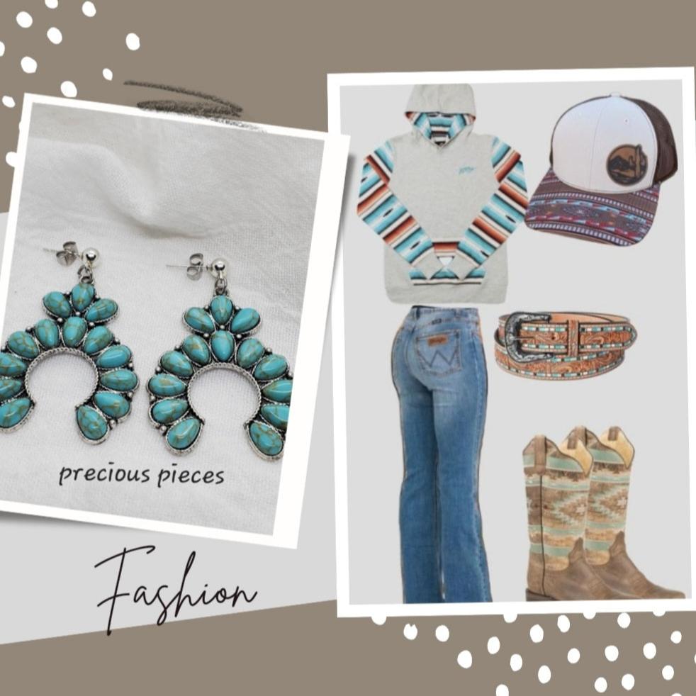 Turquoise Curved Earrings