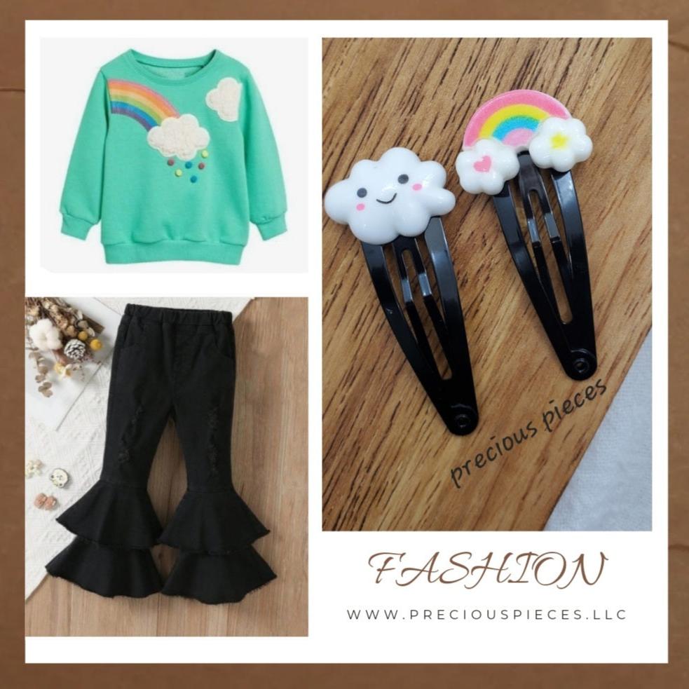 Kid's Rainbow and Smiling Cloud Hair Accessories