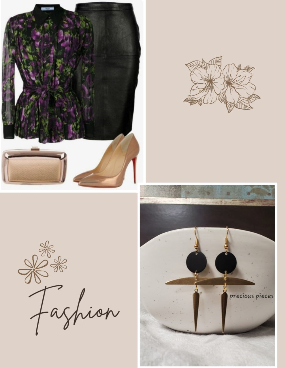 Brass Stick Earrings