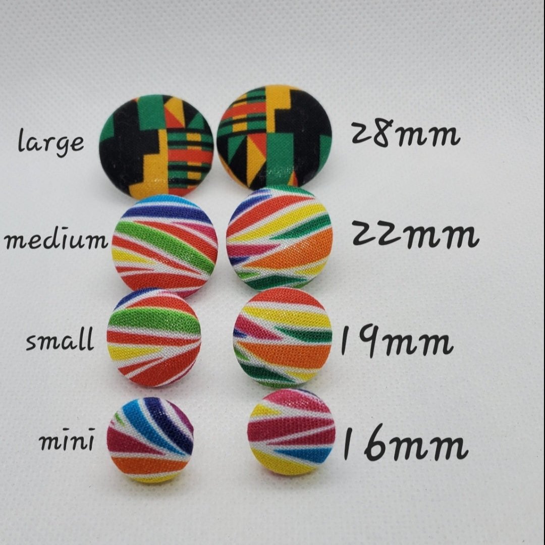 Orange Net and Multicolored Pattern Halloween Fabric Earrings