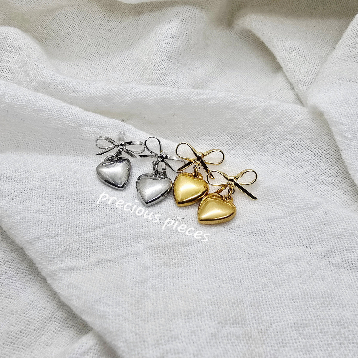 Bow Heart Earrings