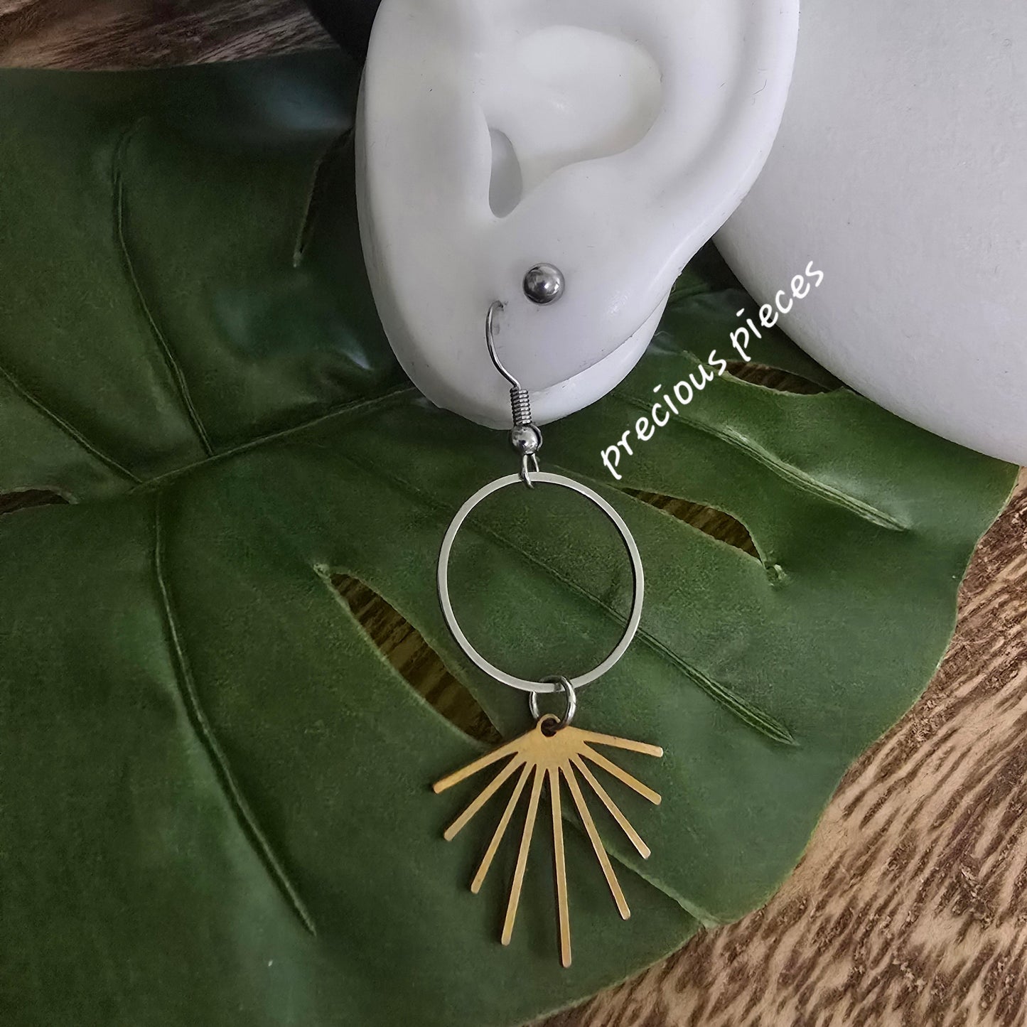 Sunburst Mixed Metal Dangle Earrings (click for more options)