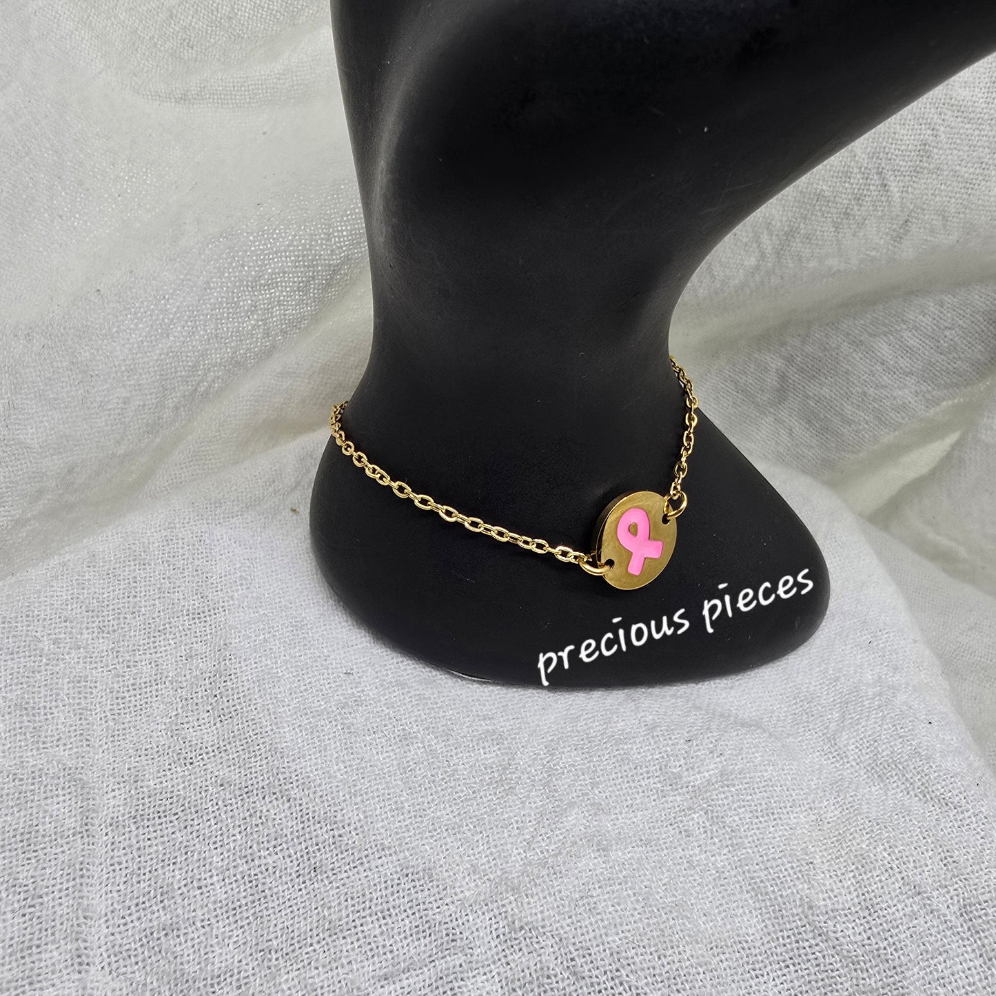 Breast Cancer Awareness Charm Bracelet.