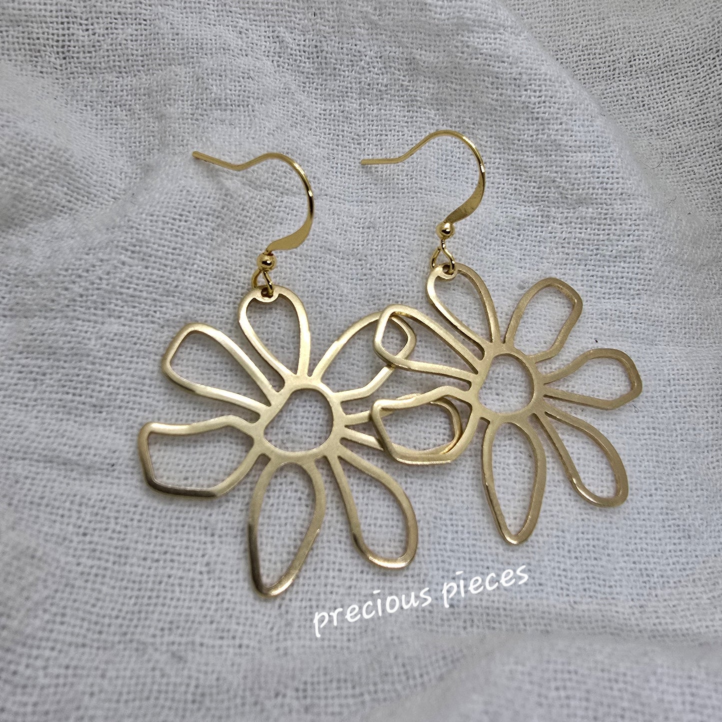 Brass Flower Earrings