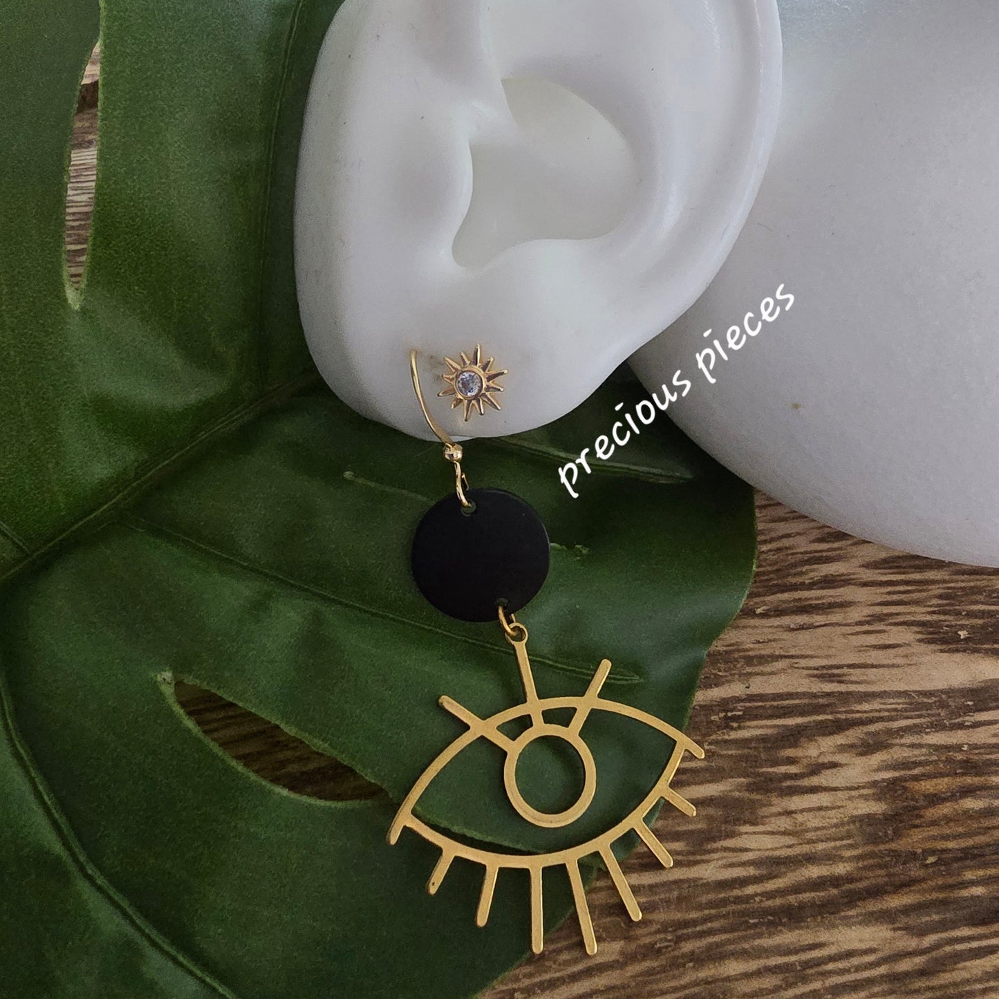 Brass Eye Earrings