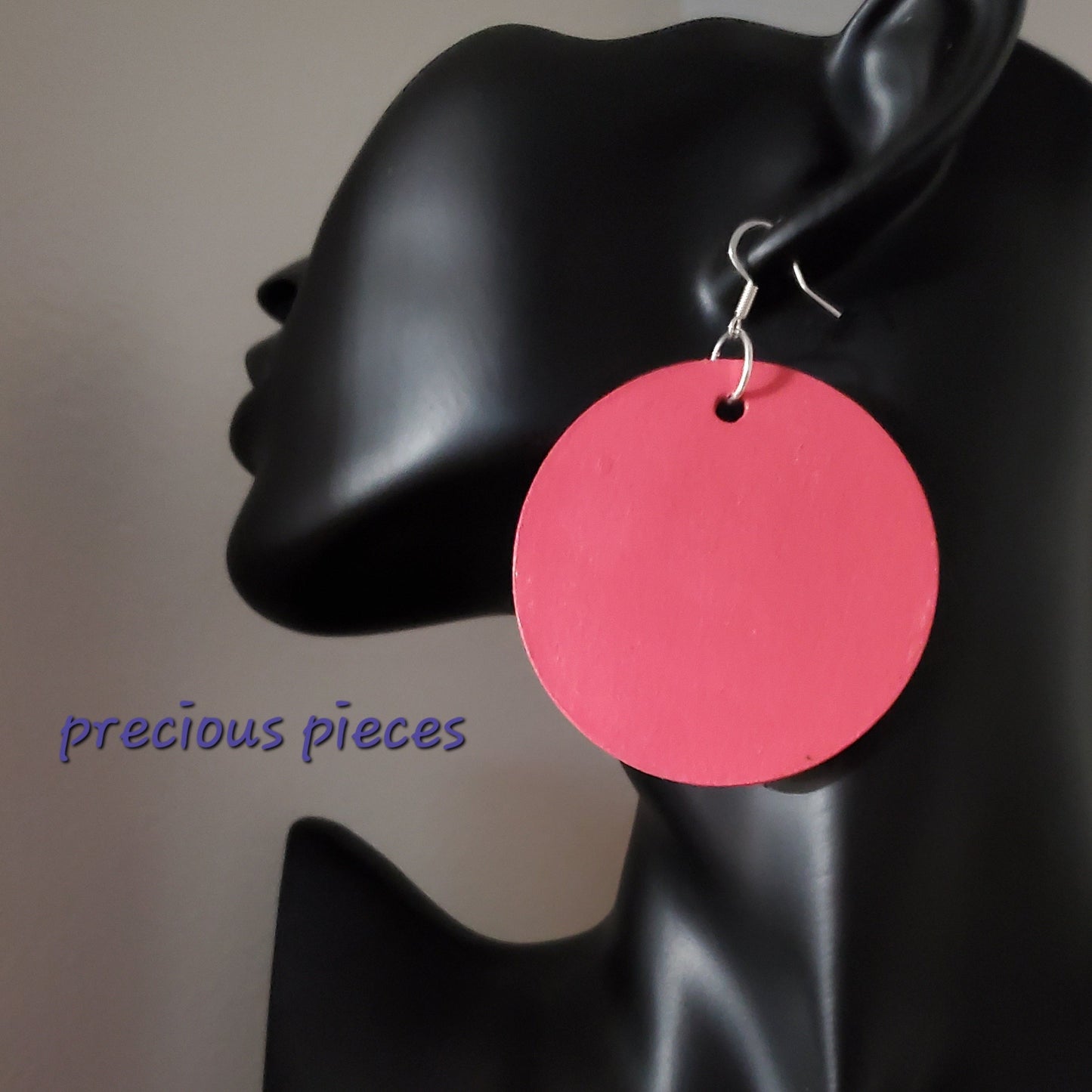 Multicolored Hand Painted Wood Earrings