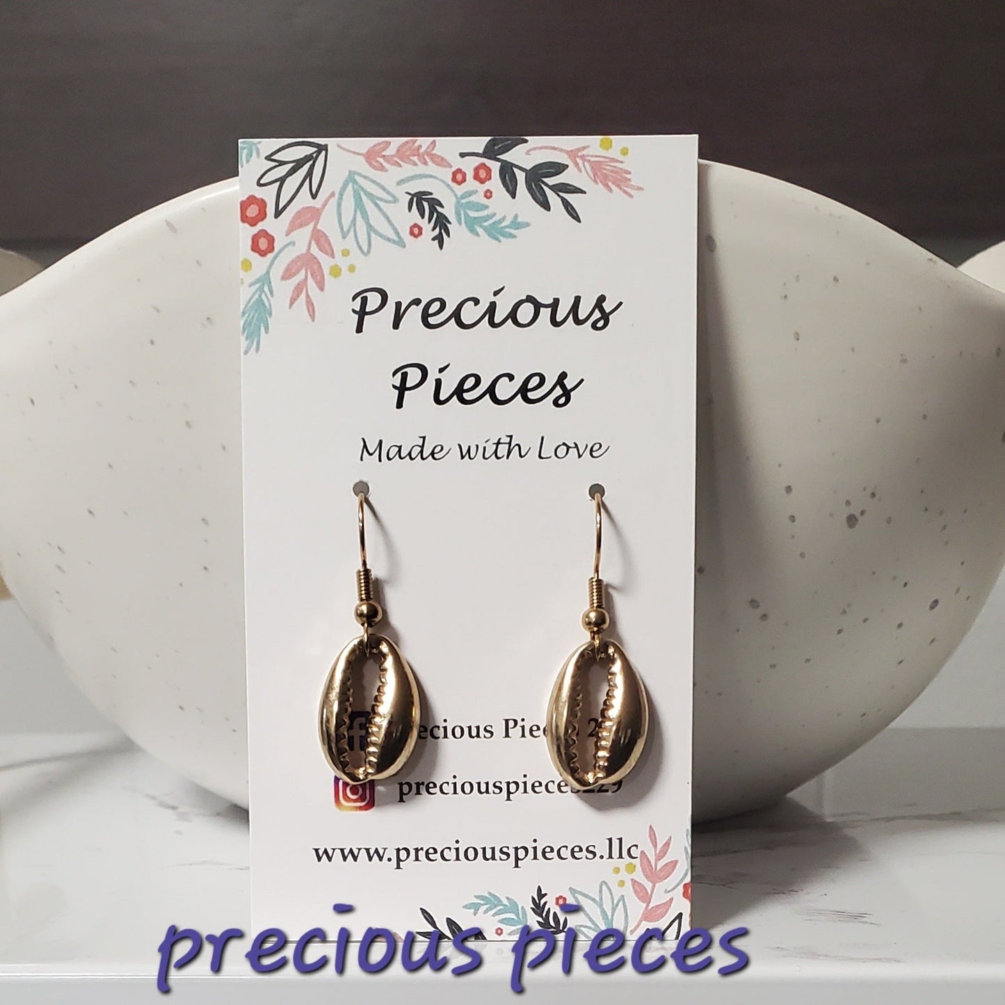Gold Cowrie Shell Earrings