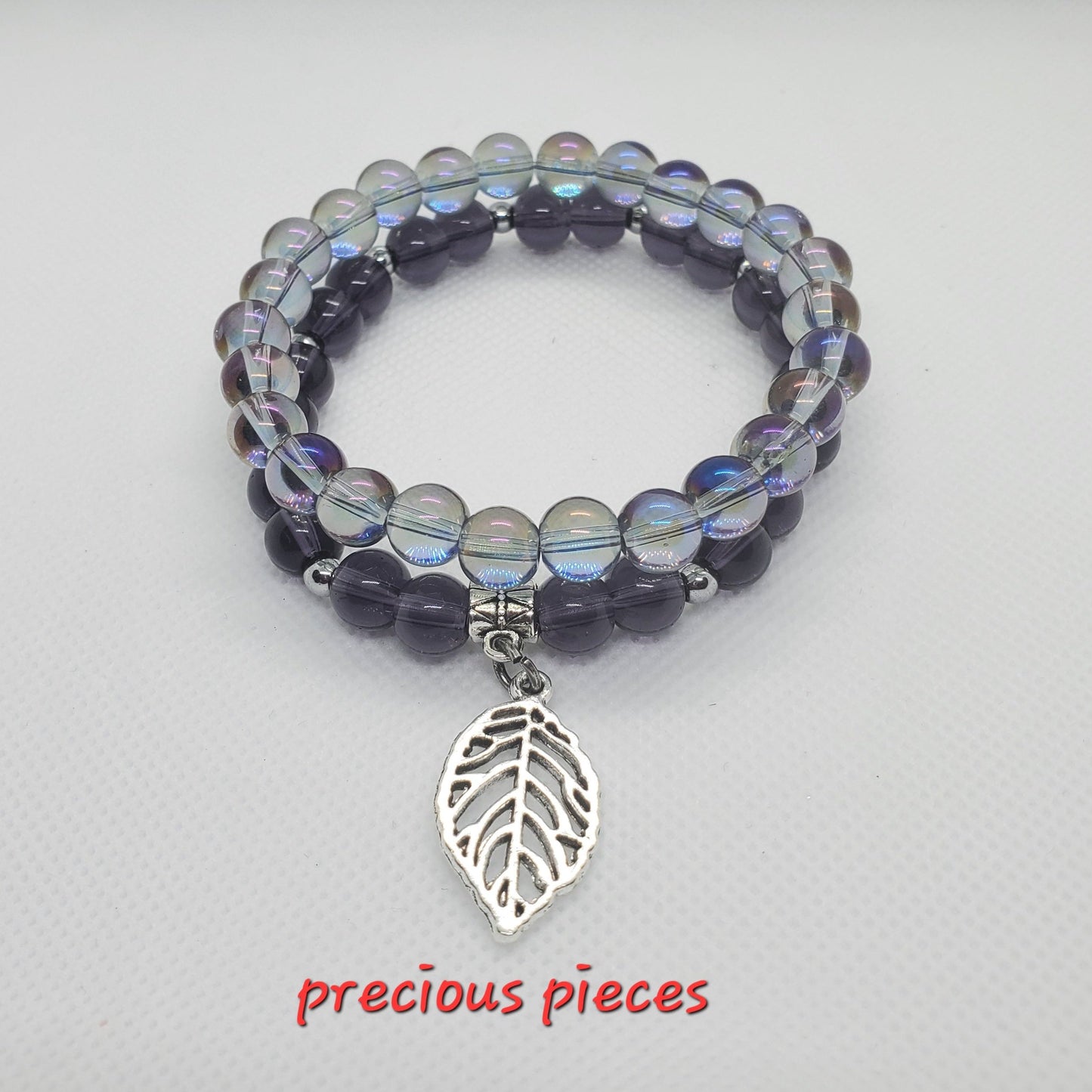 Purple Glass Beaded Bracelet