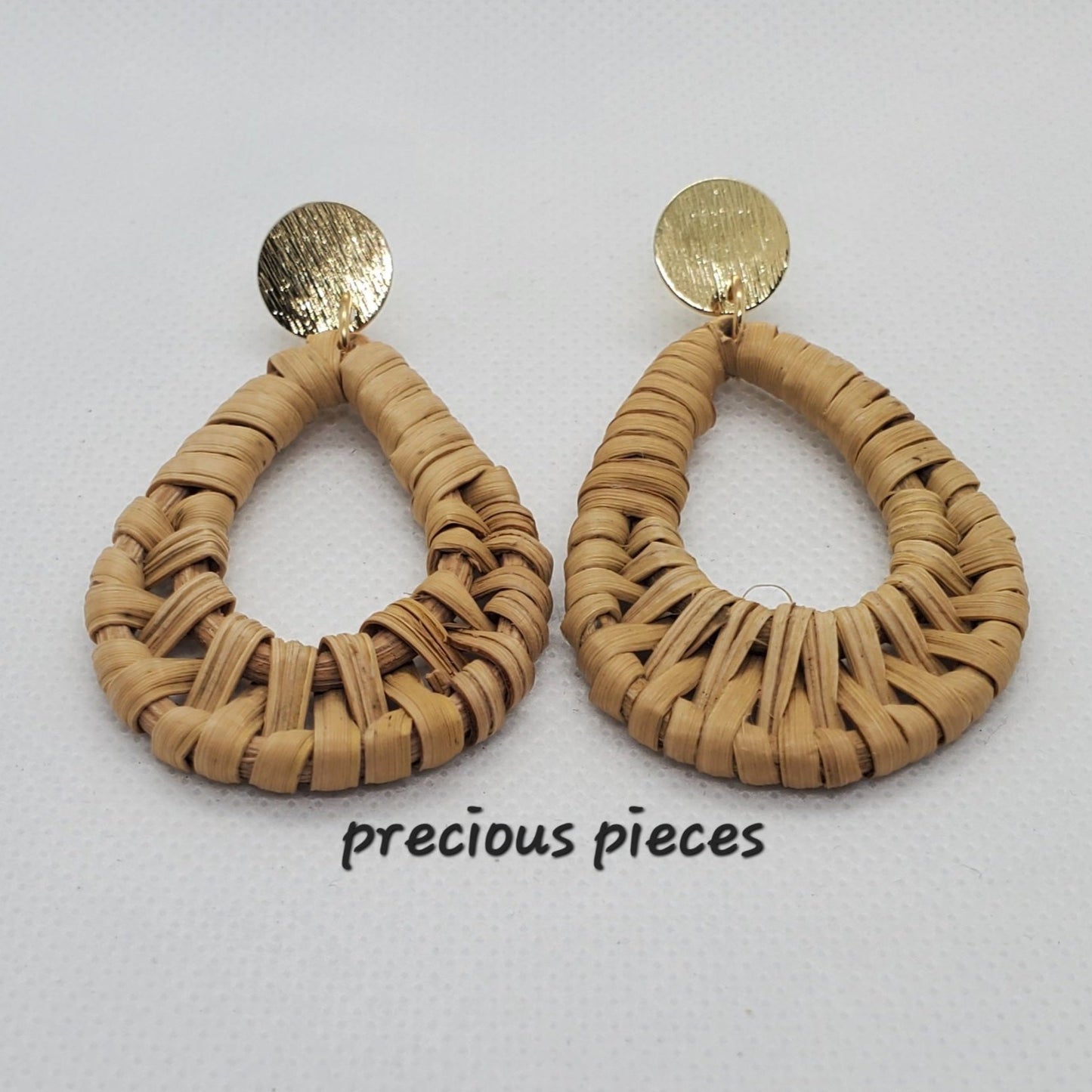 Rattan Teardrop Earrings