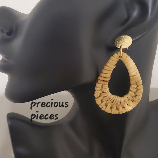 Rattan Teardrop Earrings