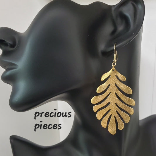 Brass Leaf Earrings