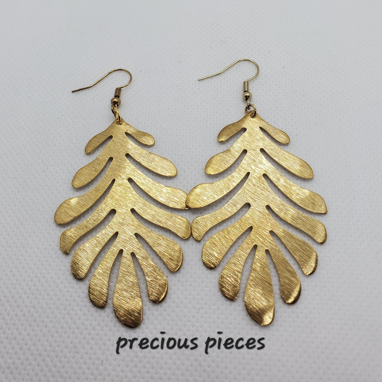 Brass Leaf Earrings