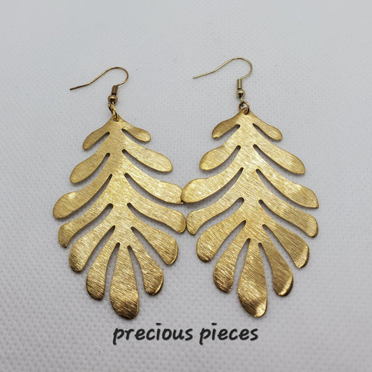 Brass Leaf Earrings