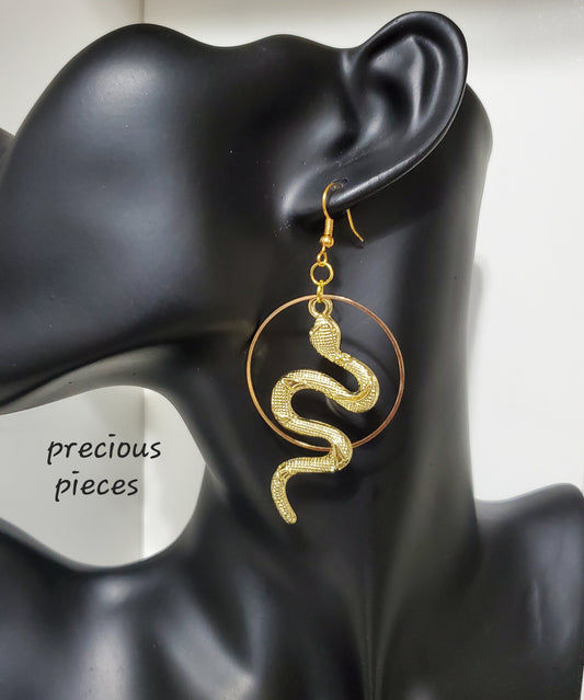 Snake and Hoop Earrings