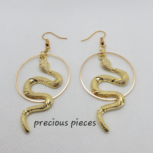 Snake and Hoop Earrings