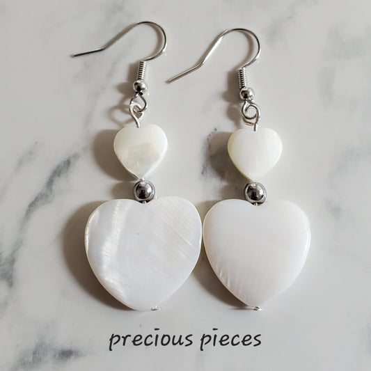 Natural Shell Heart Earrings