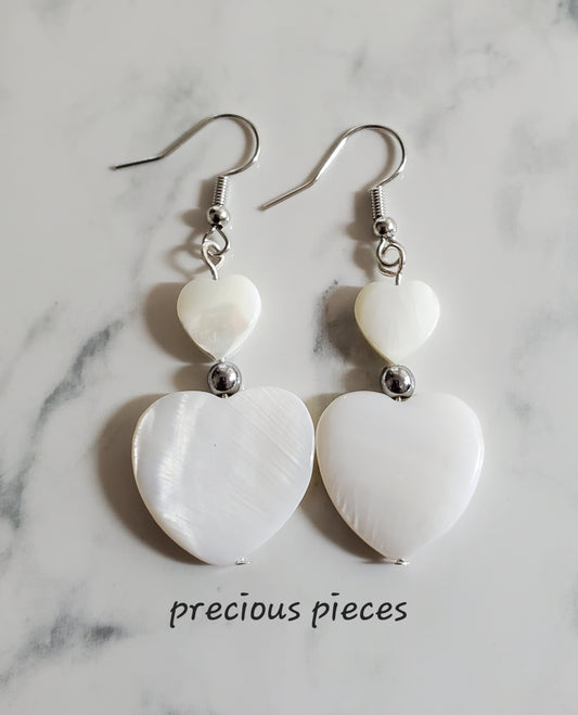 Natural Shell Heart Earrings