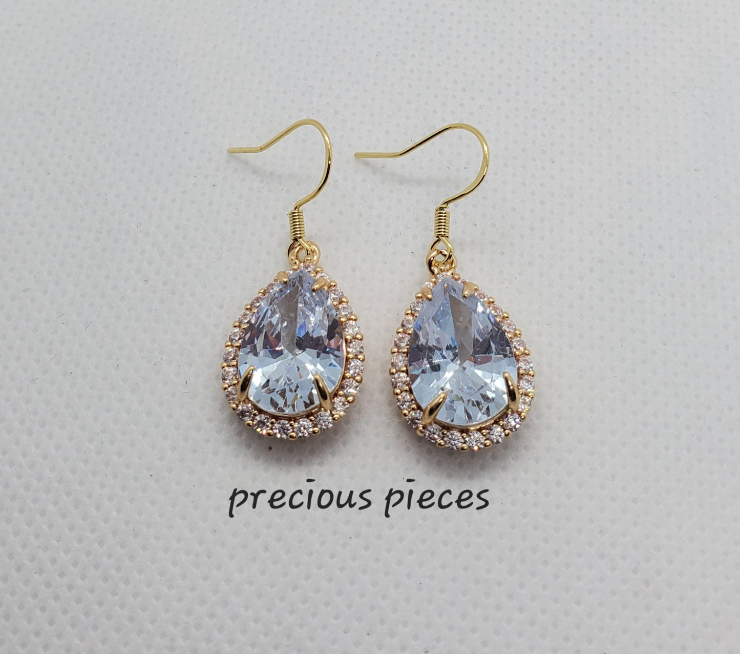 Vintage Pave Crystal Teardrop Earrings