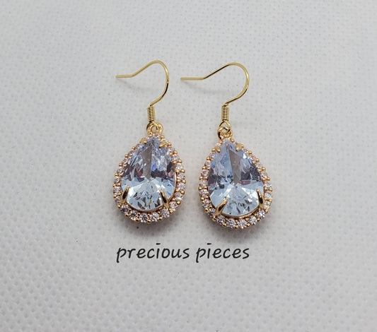 Vintage Pave Crystal Teardrop Earrings