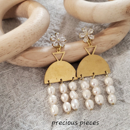 Pearl Wedding Dress Earrings