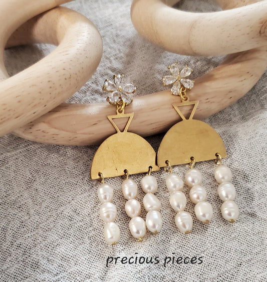 Pearl Wedding Dress Earrings