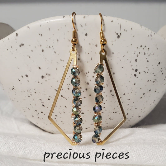 Faceted Beads and Triangle Earrings