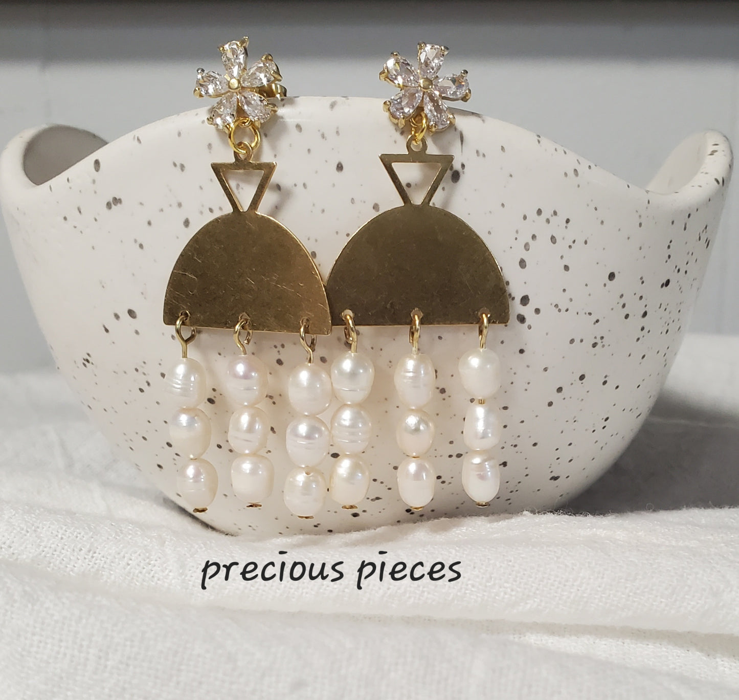 Pearl Wedding Dress Earrings