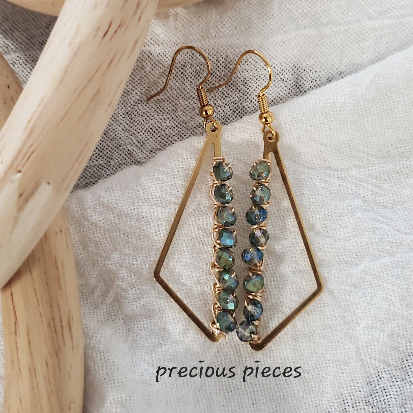 Faceted Beads and Triangle Earrings