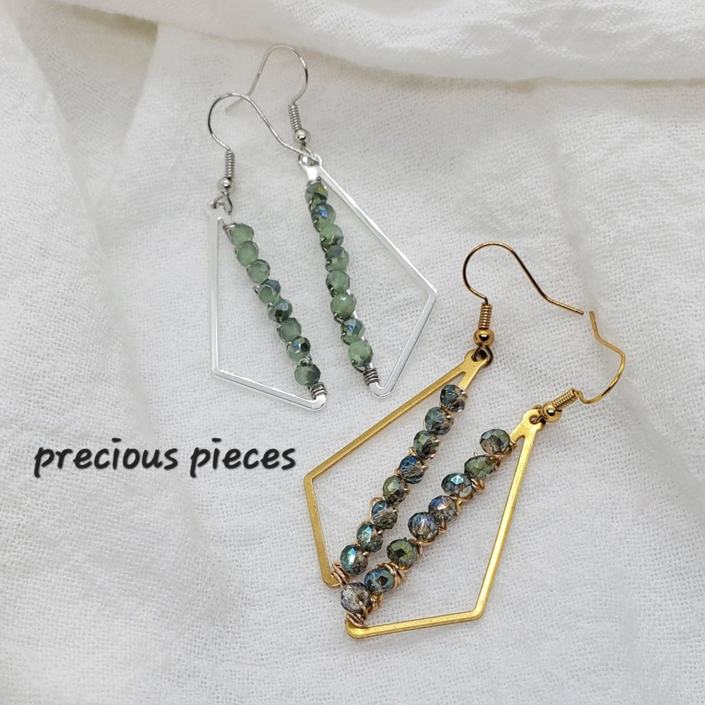 Faceted Beads and Triangle Earrings