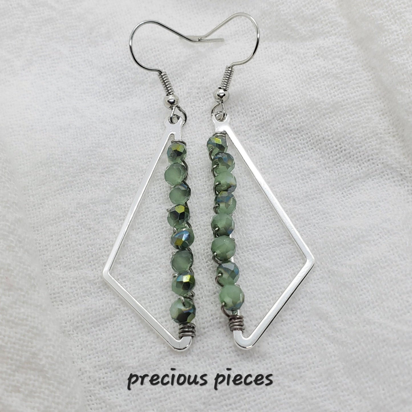 Faceted Beads and Triangle Earrings