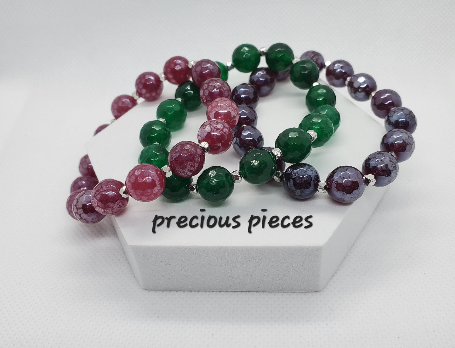 Quartz and Aventurine Beaded Bracelets