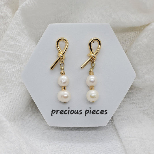 Tie The Knot Pearl Earrings