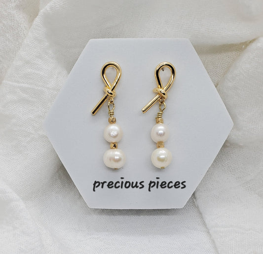 Tie The Knot Pearl Earrings