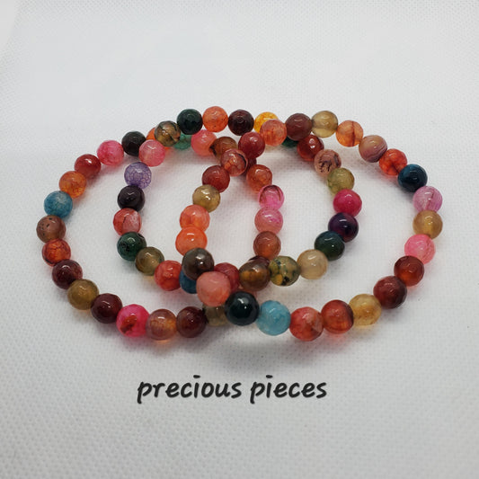 Multicolored Faceted Agate Beaded Bracelets