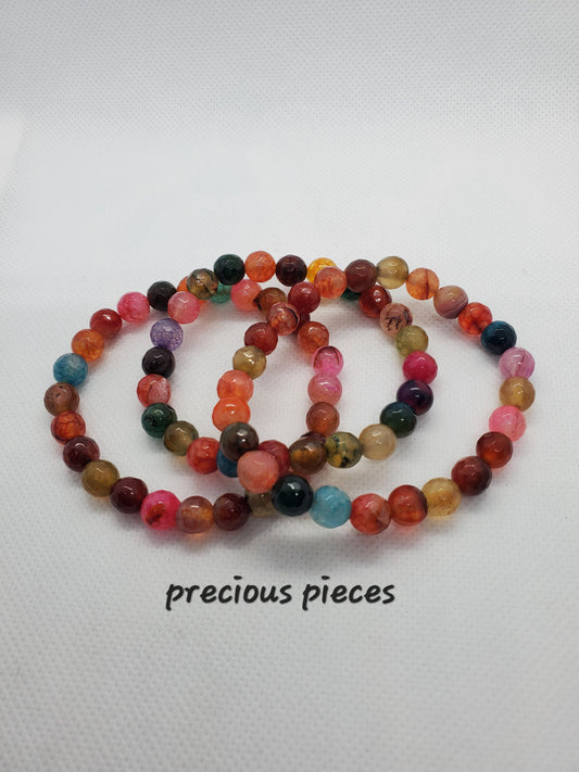 Multicolored Faceted Agate Beaded Bracelets