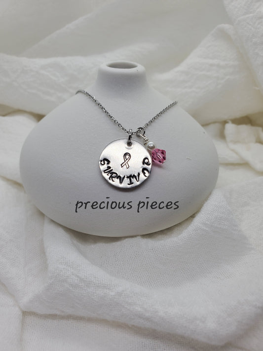 Survivor Breast Cancer Awareness Necklace