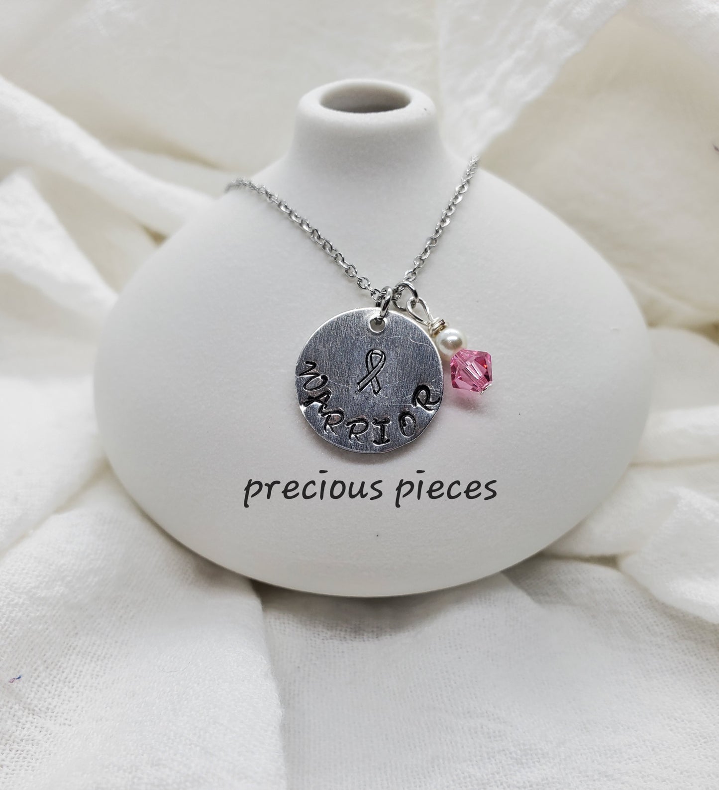 Warrior Breast Cancer Awareness Necklace