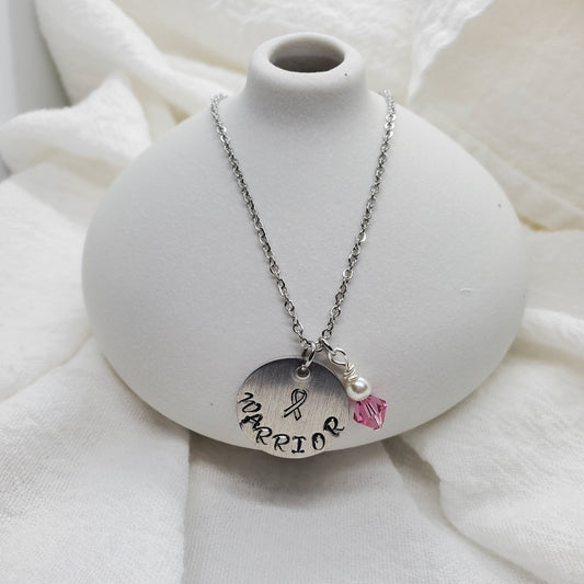 Warrior Breast Cancer Awareness Necklace