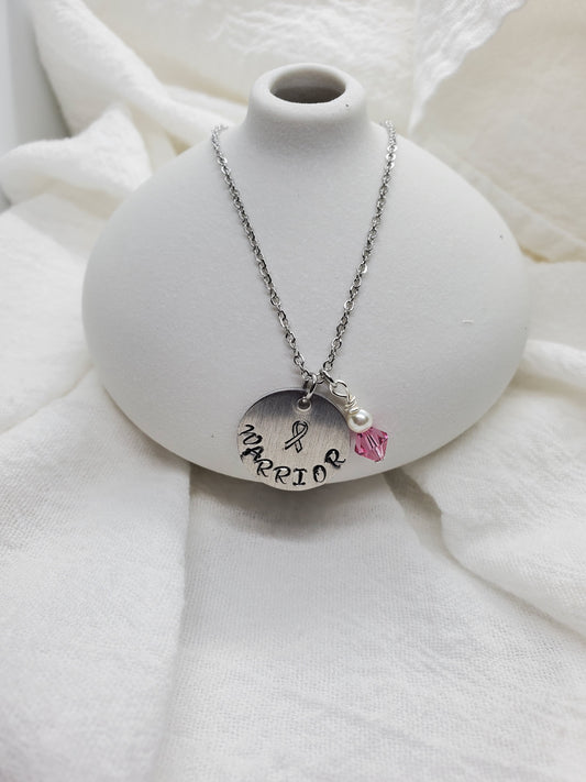 Warrior Breast Cancer Awareness Necklace