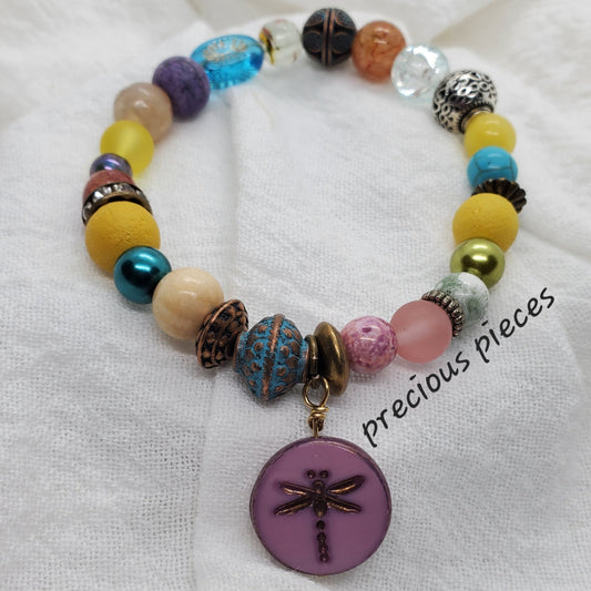 One of A Kind Dragonfly Bracelet