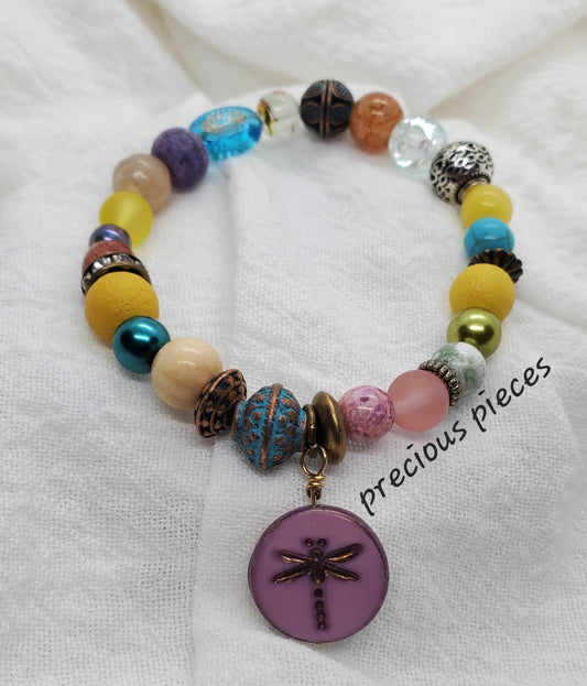 One of A Kind Dragonfly Bracelet