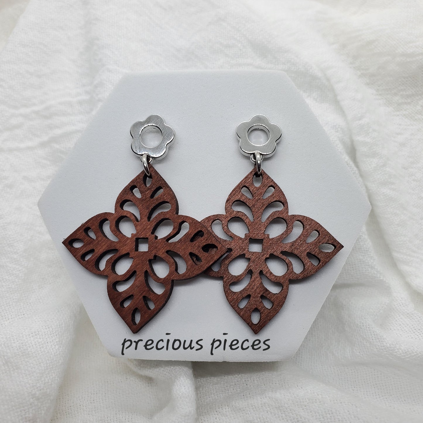 Wooden Cutout Earrings