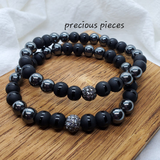 Men's Classic Matte Onyx Beaded Bracelets