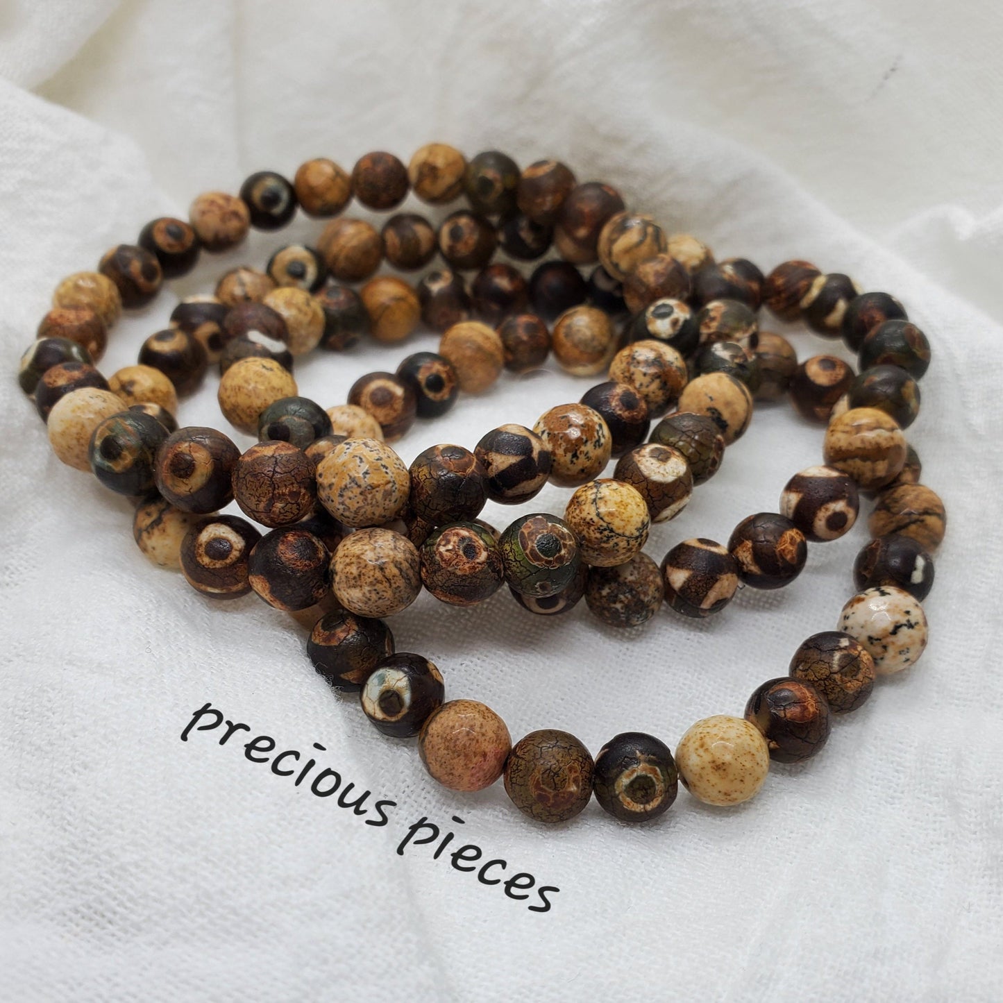 Men's Brown Agate and Jasper Beaded Bracelets