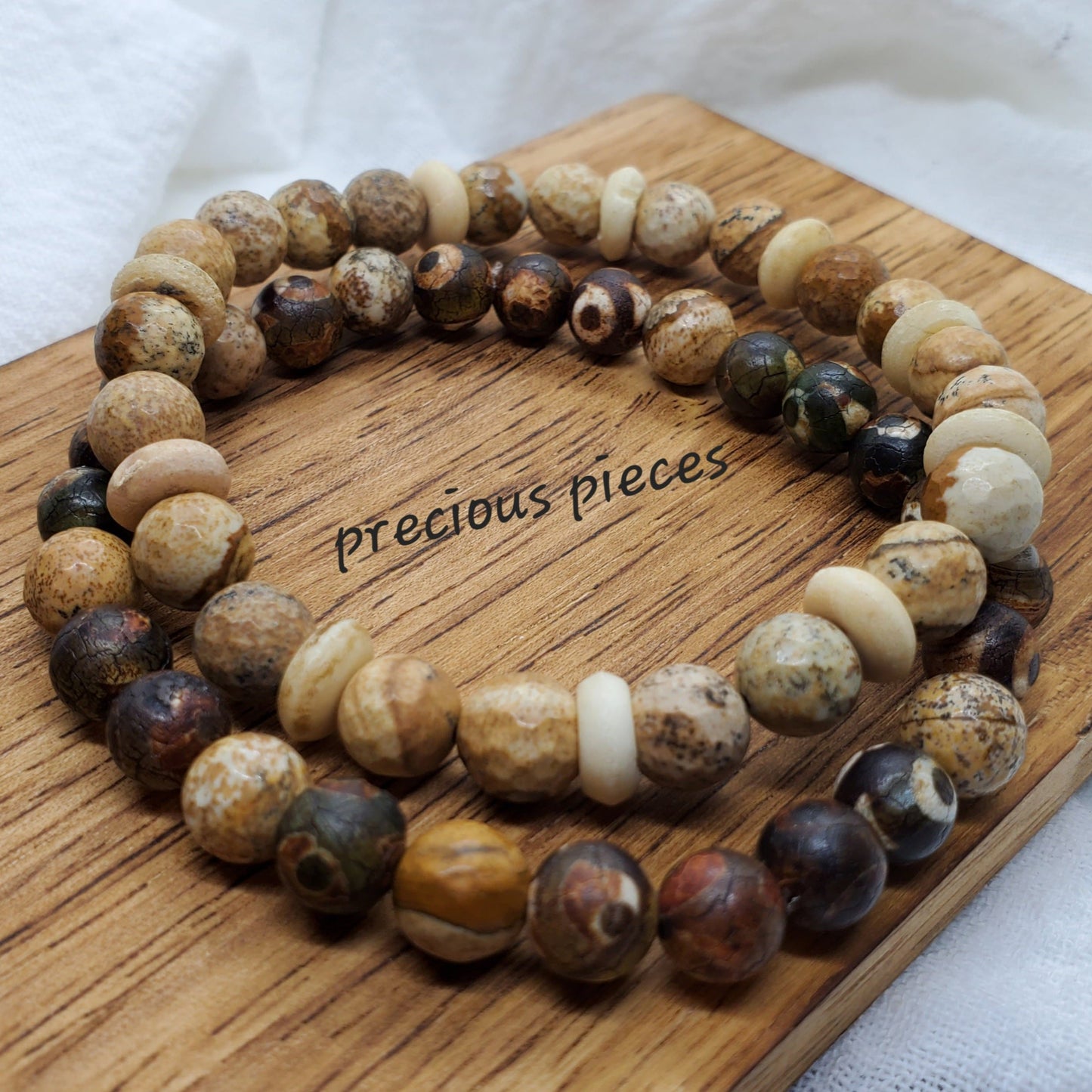 Men's Brown Agate and Jasper Beaded Bracelets