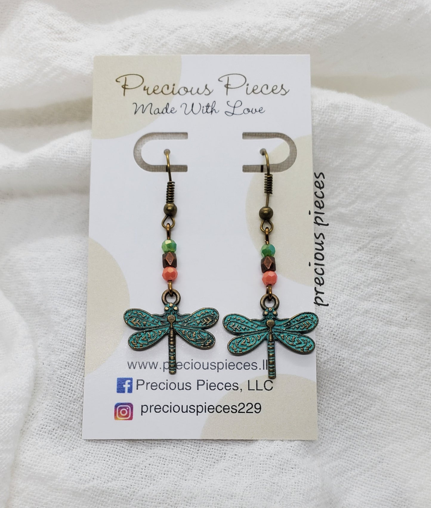 Turquoise Patina Dragonfly Earrings