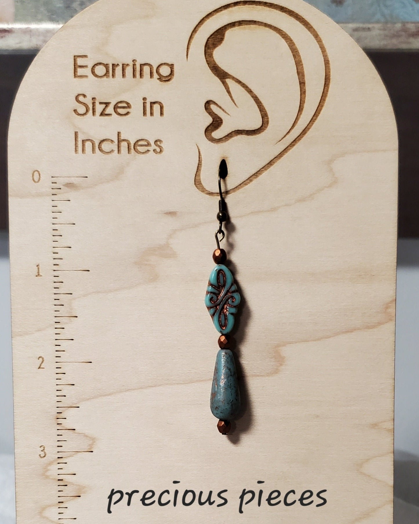 One of A Kind Turquoise and Metallic Earrings