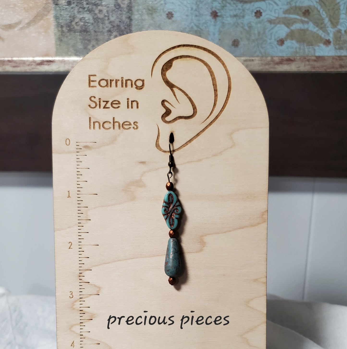 One of A Kind Turquoise and Metallic Earrings