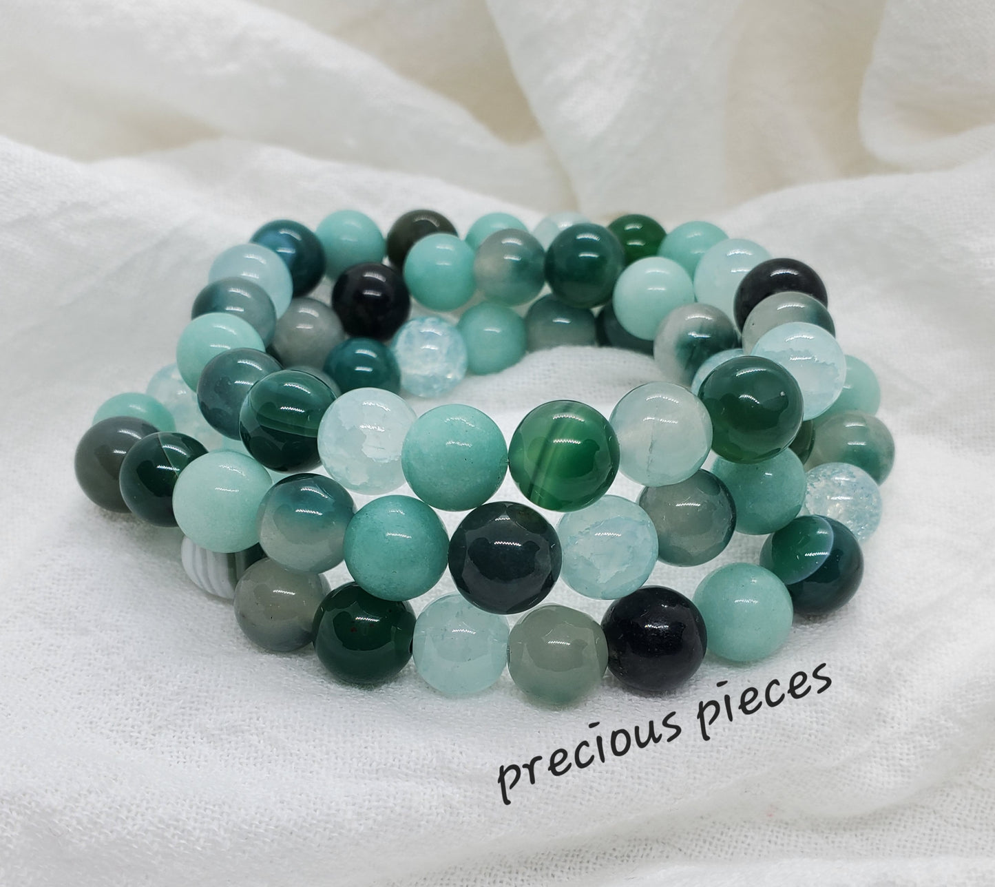 Minty Green Beaded Bracelets