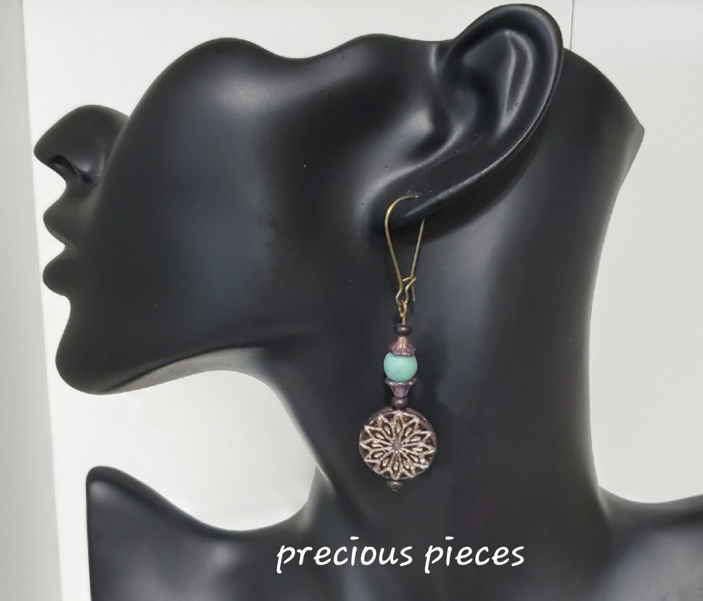 One of A Kind Turquoise and Sunburst Earrings